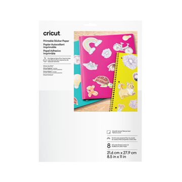 Cricut Printable Sticker Paper - White 8Ct Box