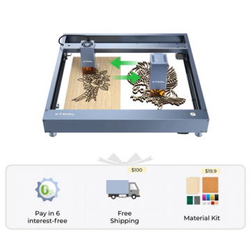 xTool D1 Pro 40W + 10W Laser Cutting Bundle-Metal Grey