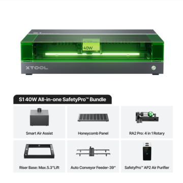 xTool S1 40W  Dark All-in-one SafetyPro Bundle