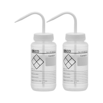 Empty Label PP Wash Bottle 500ml, Wide Mouth, 1 Color - PK 2