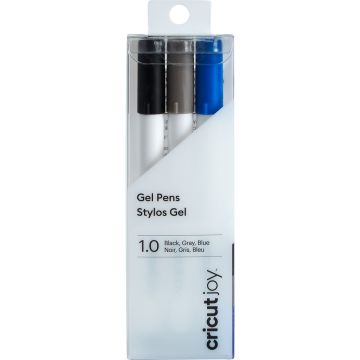 Cricut Joy Gel Pens - Sampler 1.0mm 3Ct Box Black, Gray, Blue