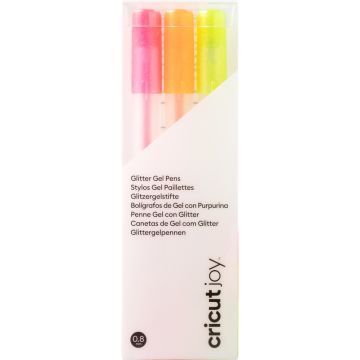 Cricut Joy Glitter Gel Pens - Neon 0.8mm 3Ct Box Neon Pink, Neon Orange, Neon Yellow
