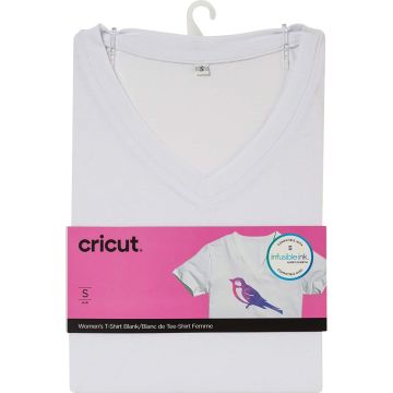 Cricut Women's T-Shirt Blank V-Neck - White Small