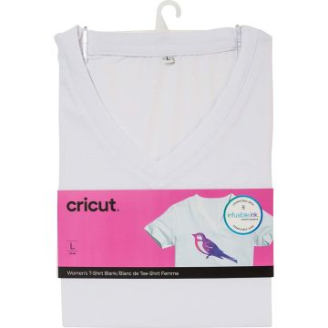 Cricut Women's T-Shirt Blank V-Neck - White Large
