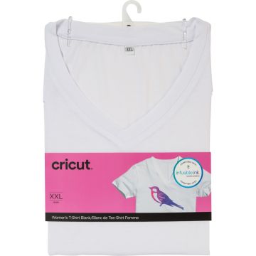 Cricut Women's T-Shirt Blank V-Neck - White Extra Large