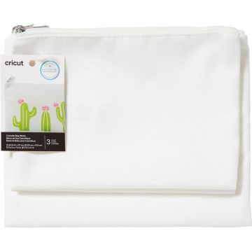 Cricut Cosmetic Bag Blanks - White - 2 medium bags, 1 large bag